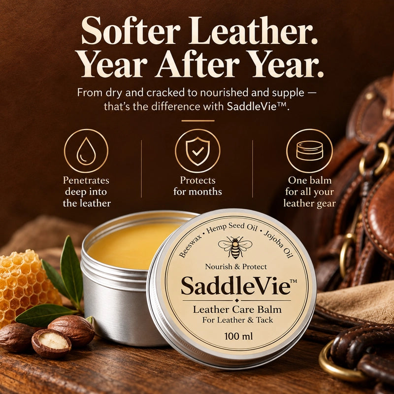 SaddleVie™ – Natural Leather Conditioner for Saddles & Tack